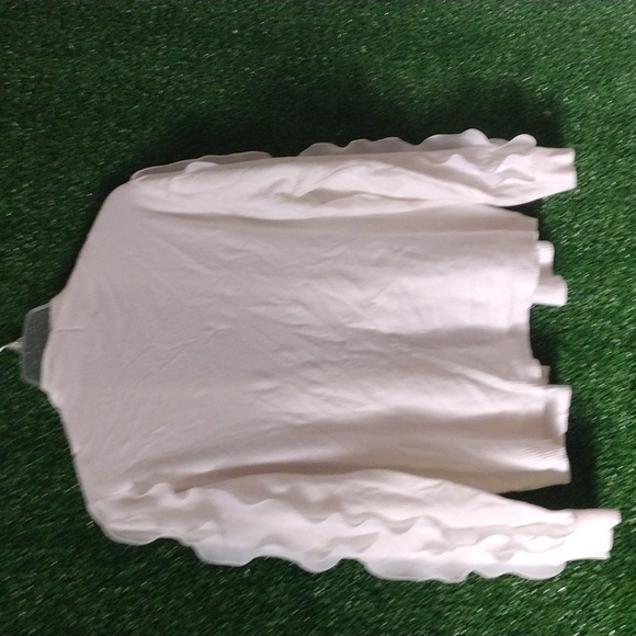 Anthropologie Sioni White Cardigan with Ruffled Sleeves - Picture 4 of 4